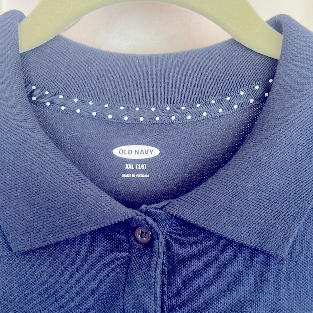 Old Navy Girls Navy Short Sleeve Polo - Picture 2 of 4